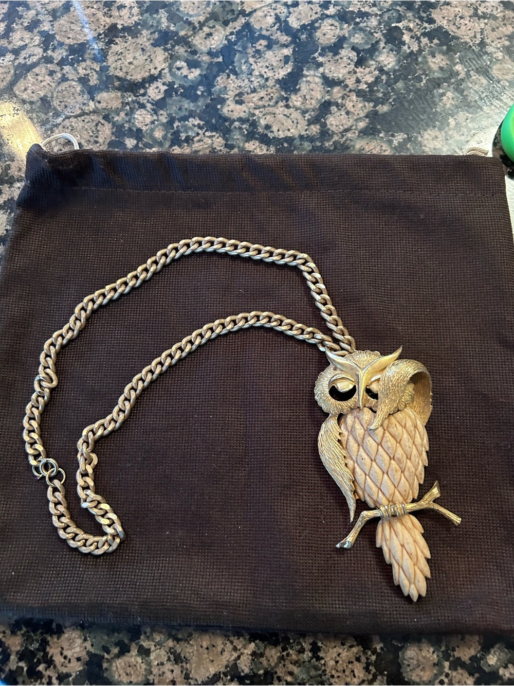 Gold Owl Pendant Necklace
